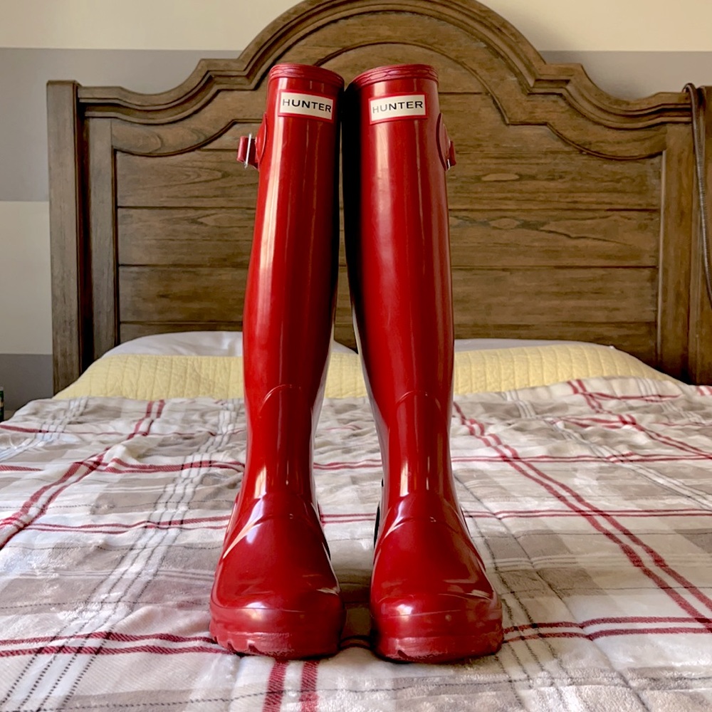 Hunter Original Tall Gloss Rain Boots Military Red